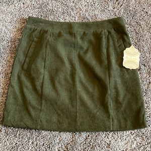 Green corduroy skirt